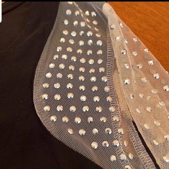 Symphony black and mesh studded bodycon mini dress size S (59) - Picture 6 of 9